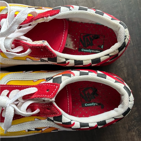 Vans Kids Vibrant Red and Yellow Sneakers - Picture 2 of 5